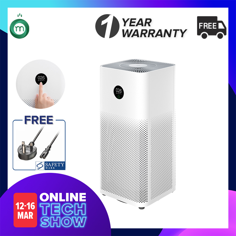 Xiaomi Air Purifier Gen 3H OLED Touch Display Local Delivery & Warranty Safety Mark Approved Adaptor Provided Singapore
