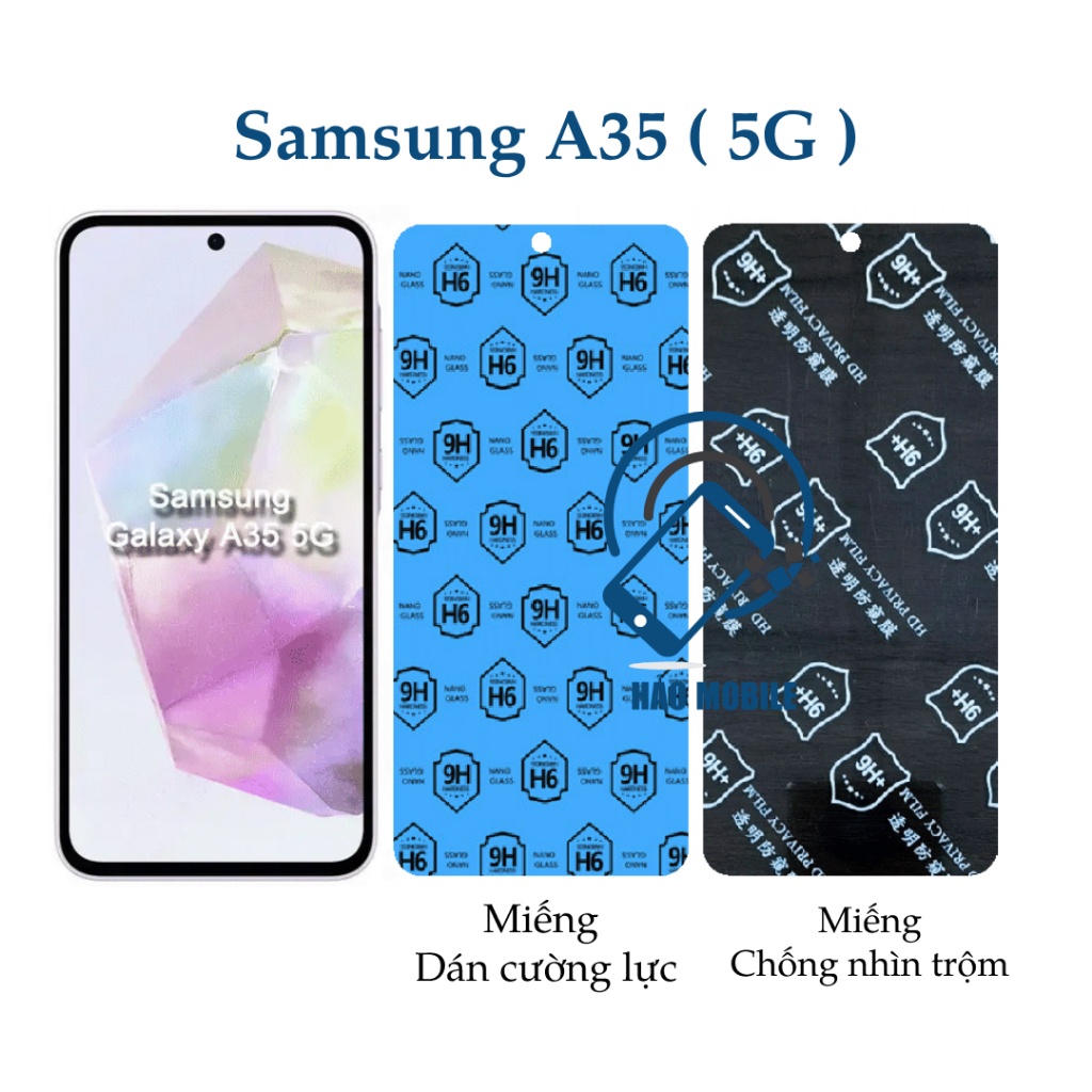 Dán cường lực dẻo nano Samsung A35 trong suốt và chống nhìn trộm