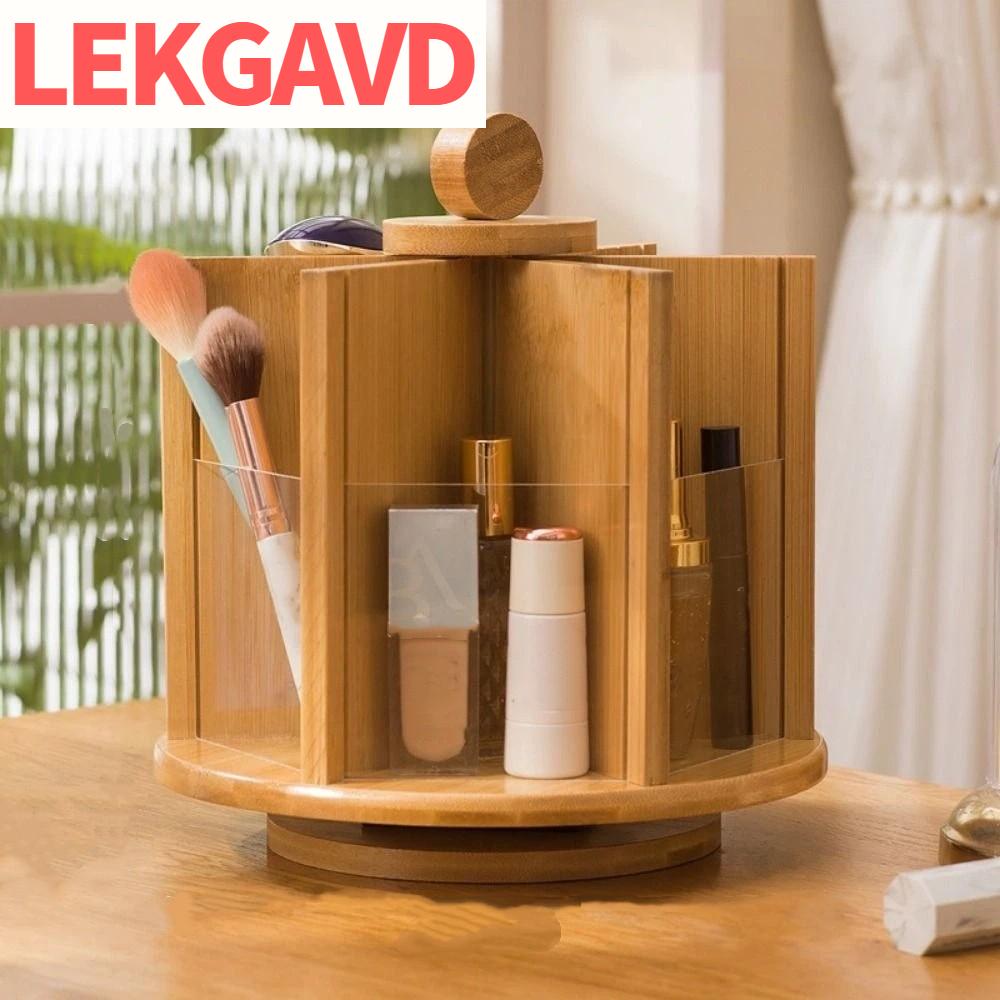 LEKGAVD ไม้ไผ่ กล่องเก็บเครื่องสำอางแบบหมุนได้ ประหยัดพื้นที่ หลายช่อง ที่จัดเก็บเครื่องสำอาง อเนกประสงค์ ความจุขนาดใหญ่ ชั้นวางแสดงเครื่องสำอาง สำหรับห้องนอน ราคา 1,047 บาท*ส่งฟรี