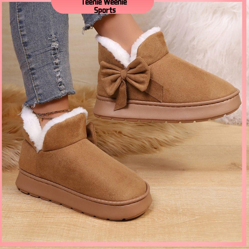 TEENIE WEENIE SPORTS Lót nhung mềm mại Giày tuyết nữ Nơ Giữ ấm Giày bốt đế cao dễ mang Thường ngày Thoải mái Giày mùa đông Dành cho mùa đông thời tiết tuyết
