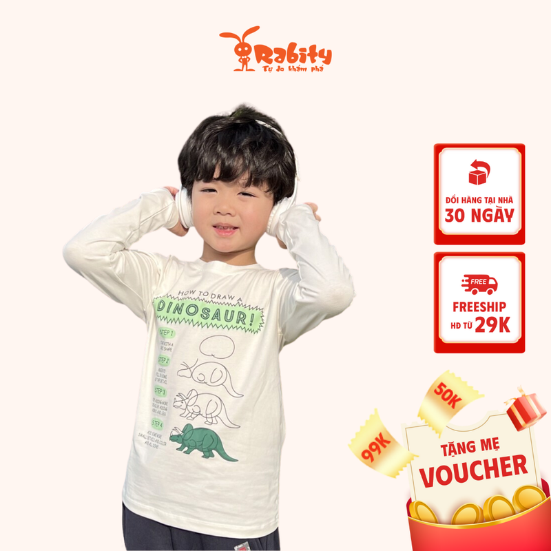 Áo thun dài tay thu đông bé trai Rabity áo cotton dài tay giữ ấm thu đông trẻ em 92712