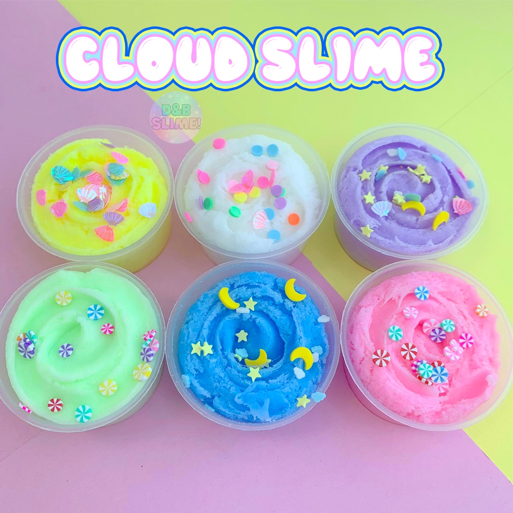 Slime mây/cloud slime hũ mini bánh flan - được chọn màu có cốm trang trí