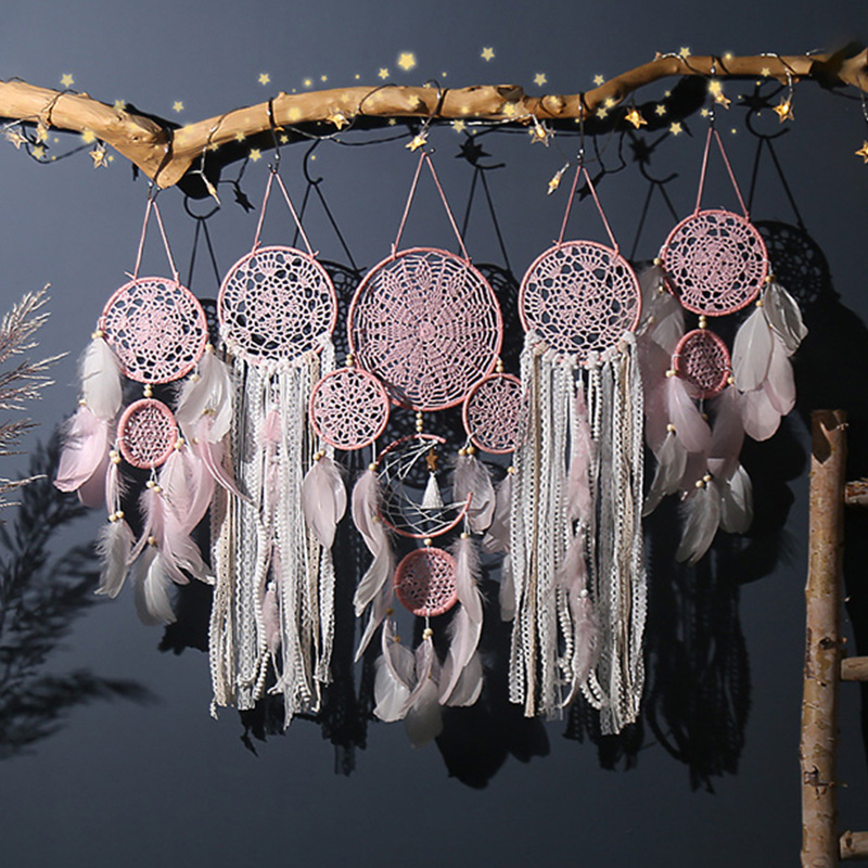 Metal Floral Hoops Moon Wreath Macrame Rings Dream Catcher Macrame Wall  Hanging Crafts for DIY Dreamcatcher