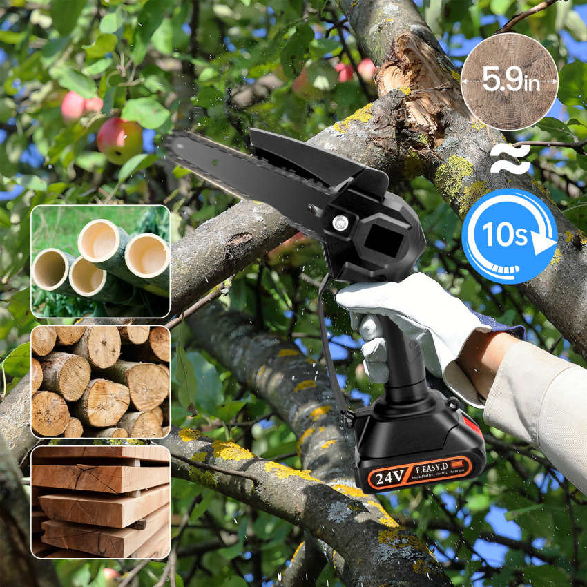 2-in-1 Cordless Pole Saw, Supstable Mini Chainsaw & Cordless Pole Chainsaw 6 Inch, with Retractable Extension Rod,with Batteries for Tree Trimming ราคา 2,035 บาท*ส่งฟรี