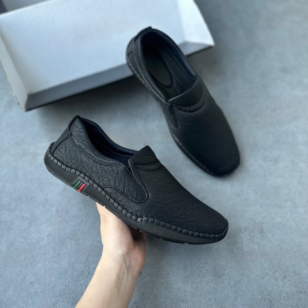 [Giày chống nhăn - Khâu dấu chỉ] Giày mọi nam cao cấp, phong cách đơn giản sang trọng, Khâu Chỉ Toàn Bộ, Đế Mềm Dẻo Êm