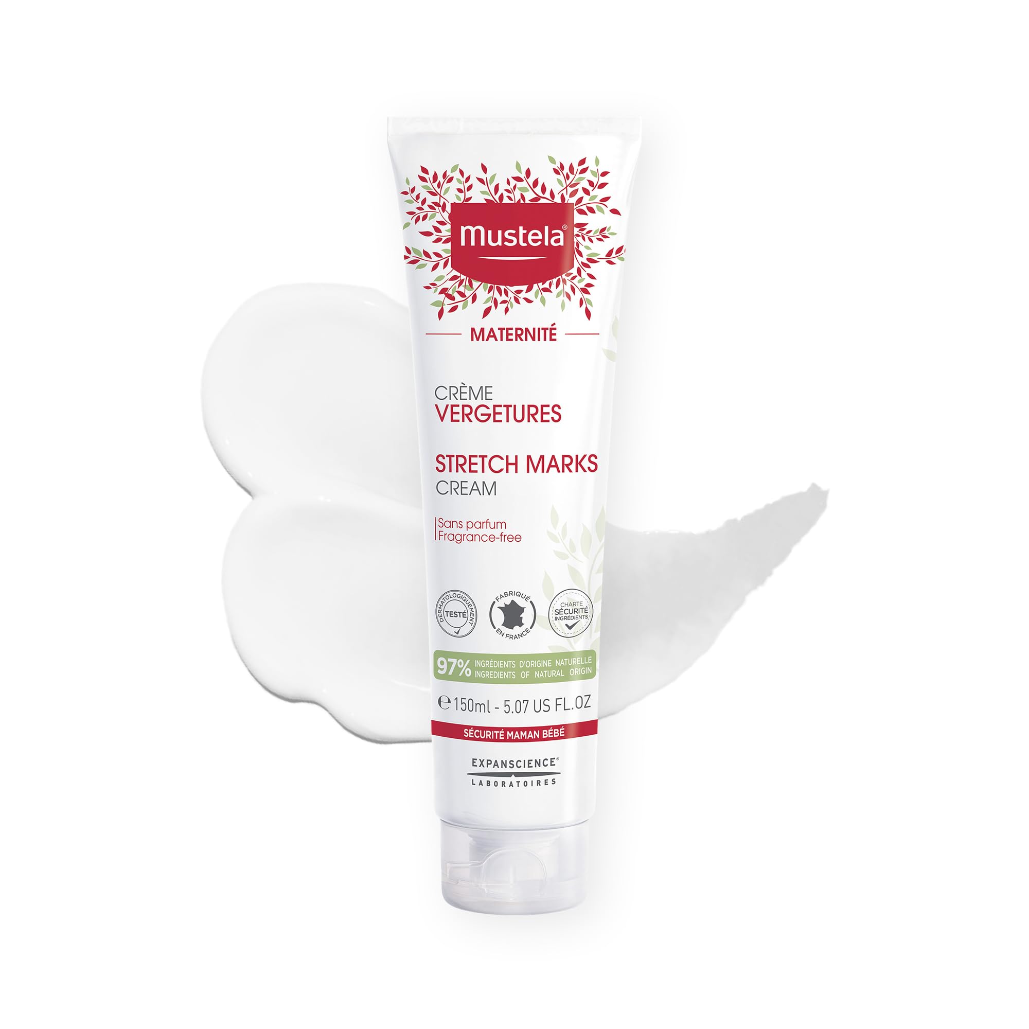 New Mustela Maternity Stretch Marks Cream for Pregnancy - Natural Skincare Massage Moisturizer with Natural Avocado Maracuja & Shea Butter - Lightly Fragranced or Fragrance Free - Various Sizes