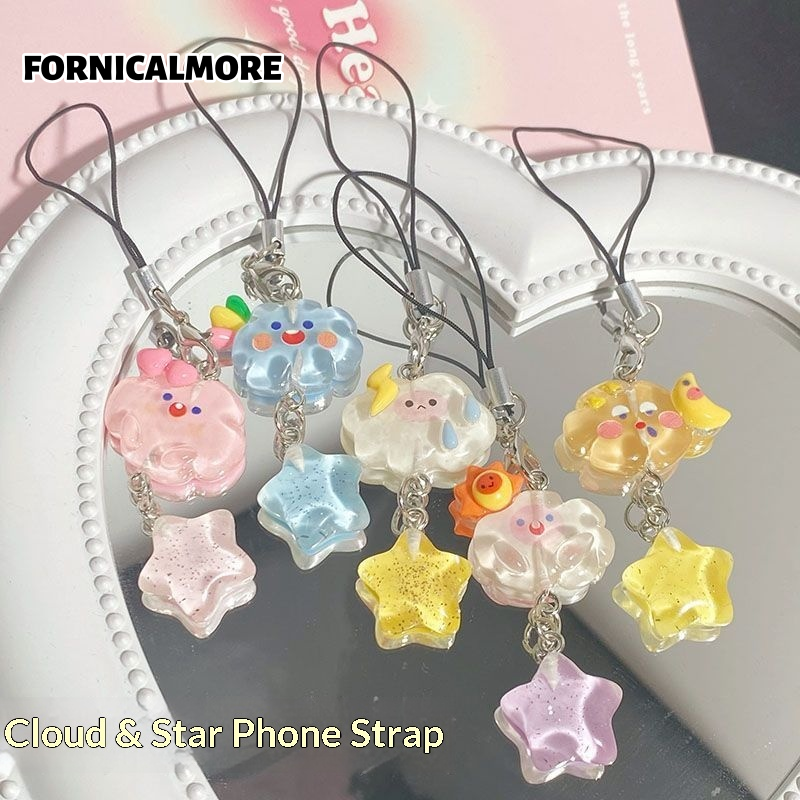 FORNICALMORE สายโทรศัพท์น่ารักแบบเมฆเรืองแสงและดาวประกายพร้อมสีหน้าคิวท์สำหรับเด็กและนักเรียน ราคา 10 บาท*ส่งฟรี