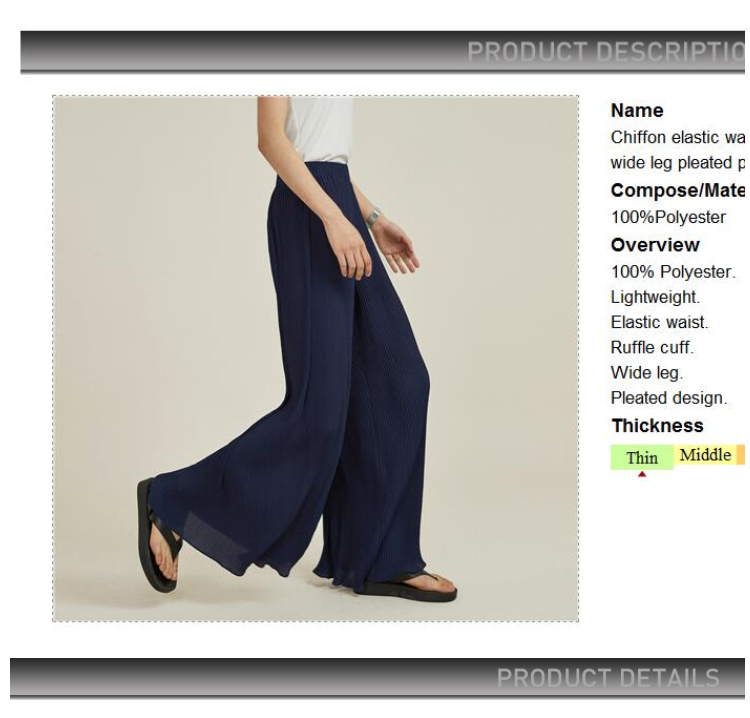 GIORDANO Women Pants Chiffon Lightweight Pleated Pants Elastic Waist Wide Leg Ruffle Relaxed Fashion Casual Pants 18414908 · v3