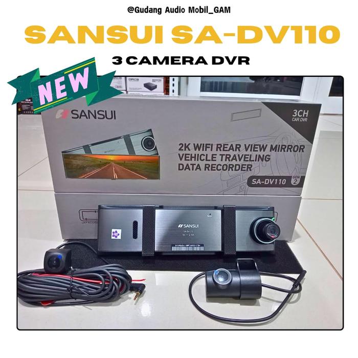SPION KAMERA DVR SANSUI SA-DV110 GEN 2 3-CHANNEL 2K WIFI 3 KAMERA :DEPAN -KABIN -BELAKANG - LIONEL STORE Harga 1,770,000 rupiah*Gratis Ongkir