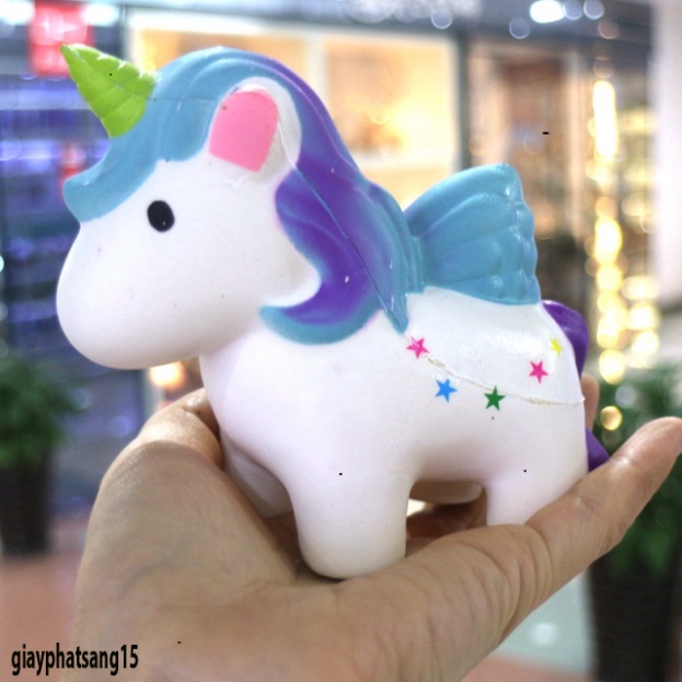 Squishy Lớn JUMBO Hình ngựa 1 sừng có 5 ngôi sao sáng ở thân đồ giải trí Xốp Giảm Stress Hình mượt mà đáng yêu đàn hồi c - MSP958903