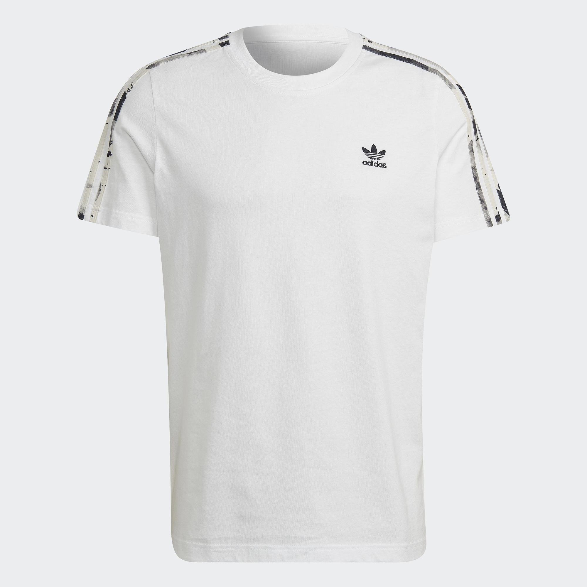 adidas Phong cách sống Áo Thun Rằn Ri 3 Sọc Nam trắng HK2798