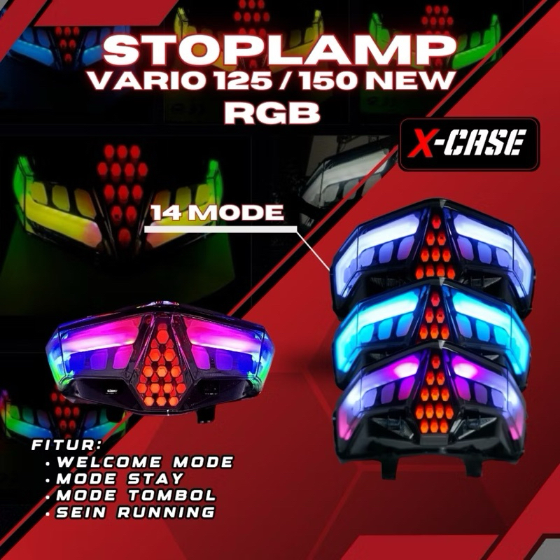 Stop Lamp Vario 125 150 New 2018 - 2025 Stoplamp Rear Brake Light Vario 125 150 New Multicolor Rgb 1 Year Guarantee Harga 119,000 rupiah*Gratis Ongkir