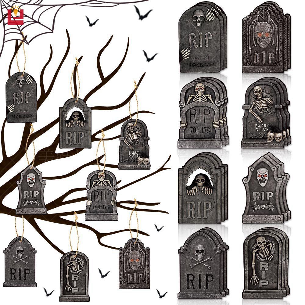 Halloween Party Decoration Pendant, Halloween Tombstone Pendant, Ghost Festival Party Decoration Pendant