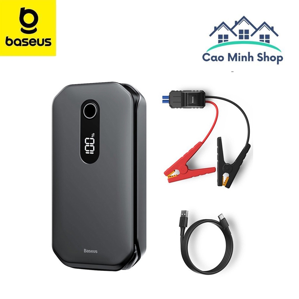 Bộ Kích Nổ bình Ô Tô Xe Hơi Xe Máy Baseus CRJS03 Đa Năng Khẩn Cấp Kiêm Pin Dự Phòng 12000mAh