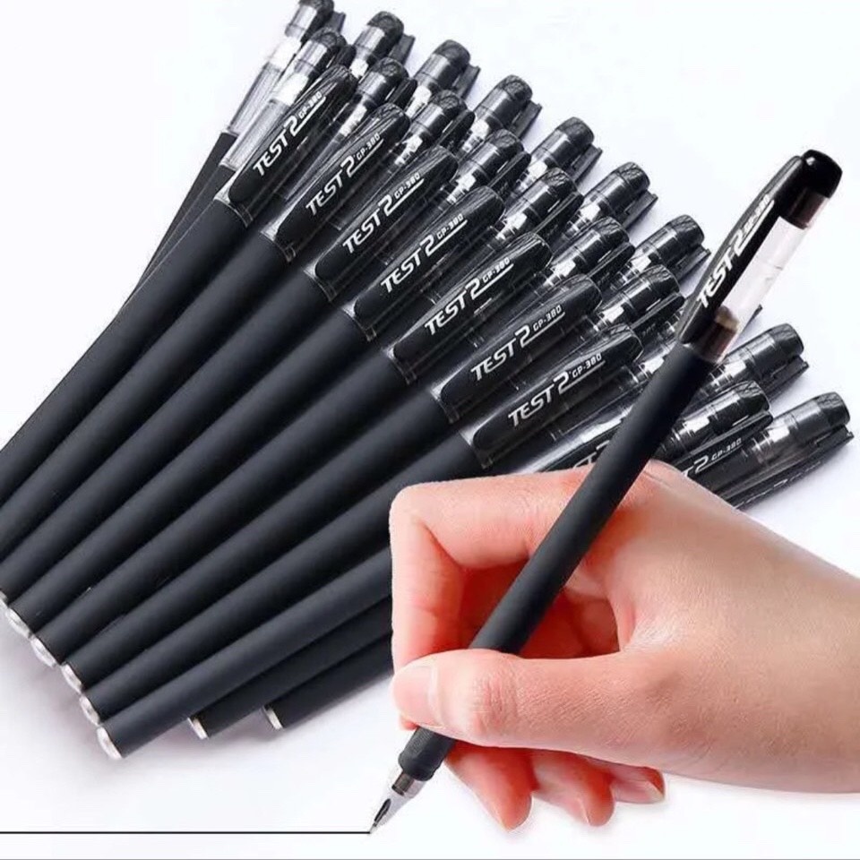 Bút chép kinh_Bút bi viết chữ đẹp ngòi 0.5mm mực Gel có nắp mực đen