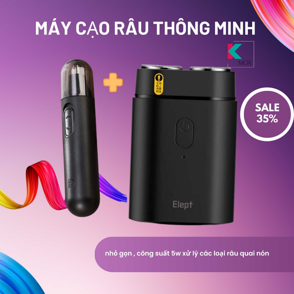 Combo máy cạo râu 585 đen và tỉa lông mũi cực chất dành cho nam giơi