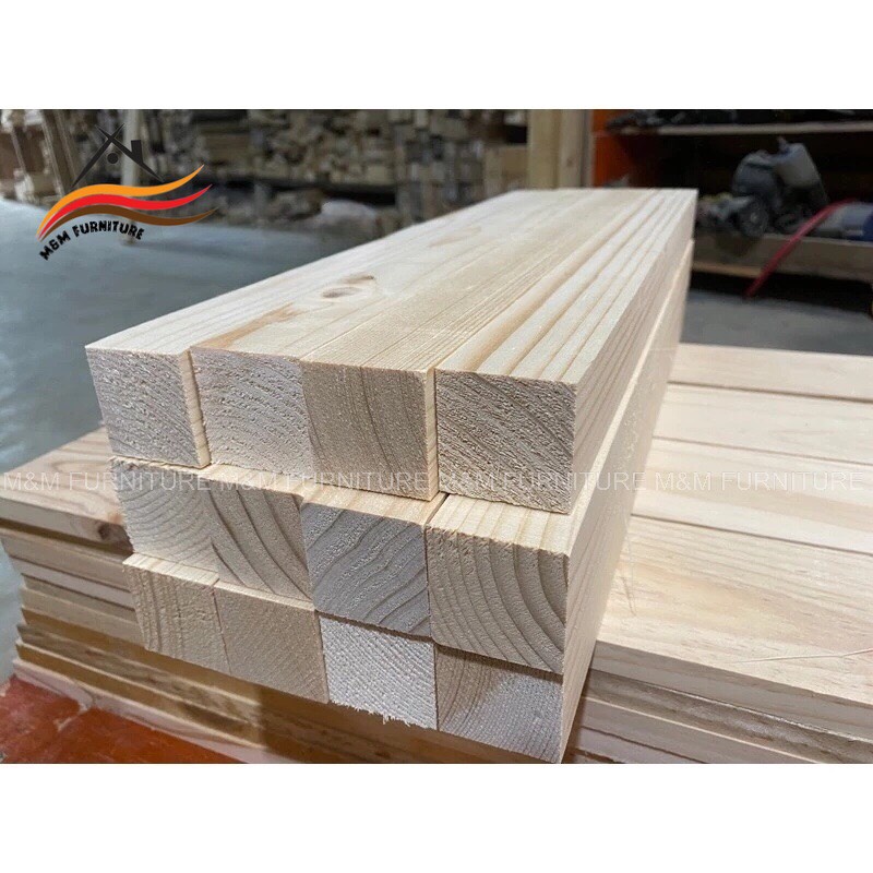 [MM022] Thanh gỗ thông vuông 4cm dài 40cm láng mịn 4 mặt