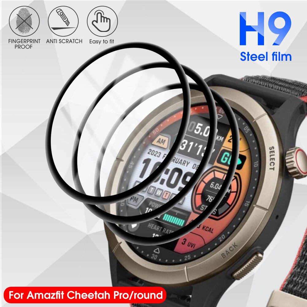 Đối với Amazfit Cheetah Pro Cheetah Màn hình tròn bảo vệ phim bọc hoàn toàn 9H rõ ràng Đồng hồ thông minh màng bảo vệ