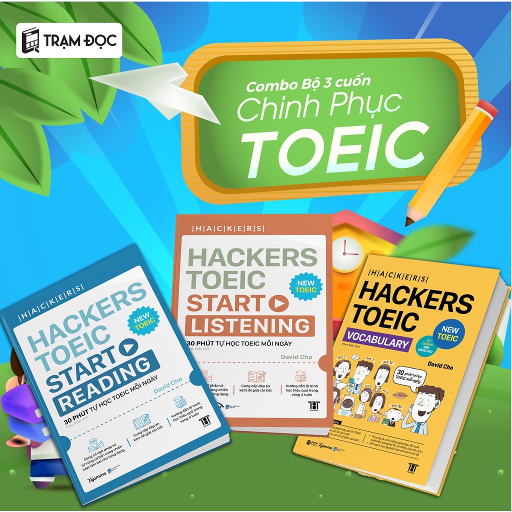 Sách - Combo Hacker TOEIC Vocabulary + Start Reading + Start Listening  Bộ