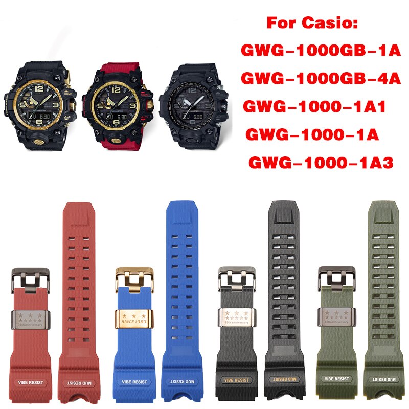 KUANGSHUI Gwg1000-1A1 Mudmaster Replacement Strap For Casio Mudmaster GWG1000 Watch Band With Stainless Steel Loop Waterproof Wristband