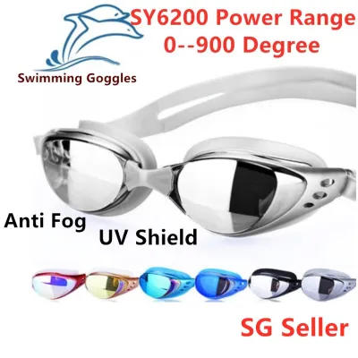 Reflective Optical Swimming goggles Prescription Power Degree Anti fog UV shield Swimming goggles goggle swimming adult