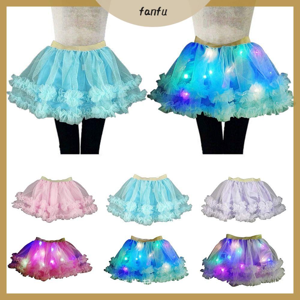 FANFU Đèn LED Váy nhảy Đồ dùng tiệc tùng Giáng sinh Tutu phát sáng  Thắp sáng Váy tutu Trẻ em
