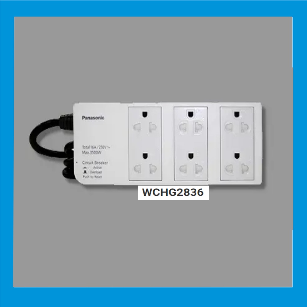 Ổ cắm có dây Panasonic WCHG243322W-VN, 3 ổ cắm, màu trắng, công suất 2300W, dây dài 3m