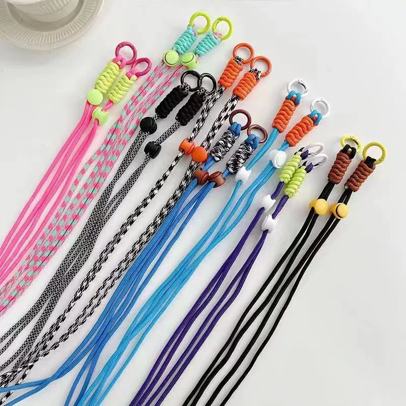 iXianRunGuan111New diagonal cross mobile phone rope woven knotted shoulder strap rope mobile phone shoulder strap hanging chain hanging rope back clip adjustable to prevent loss