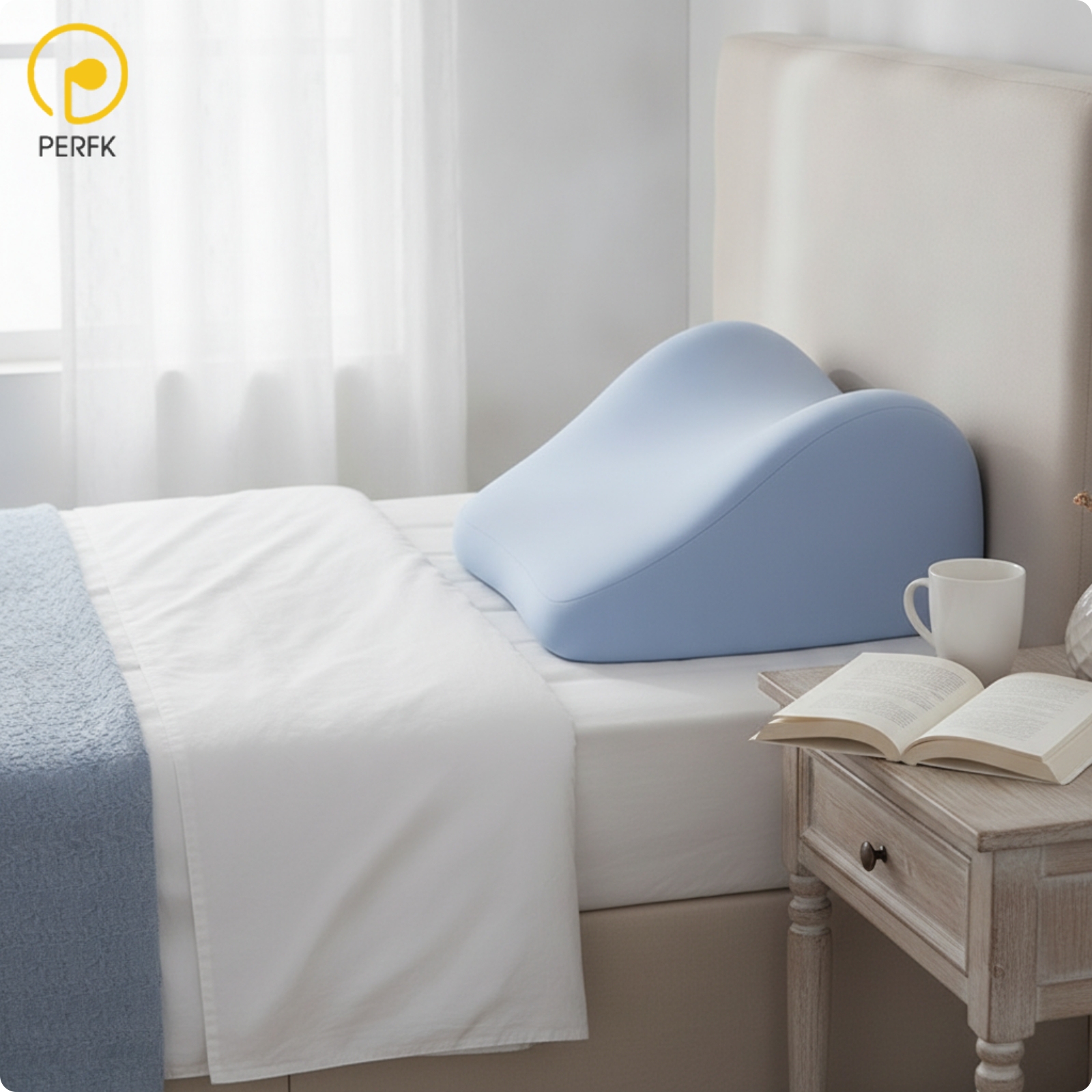 Perfk Supportive Wedge Pillow Ergonomic Incline Pillow Orthopedic Bed Wedge Memory Foam for Sofa ราคา 1,447 บาท*ส่งฟรี