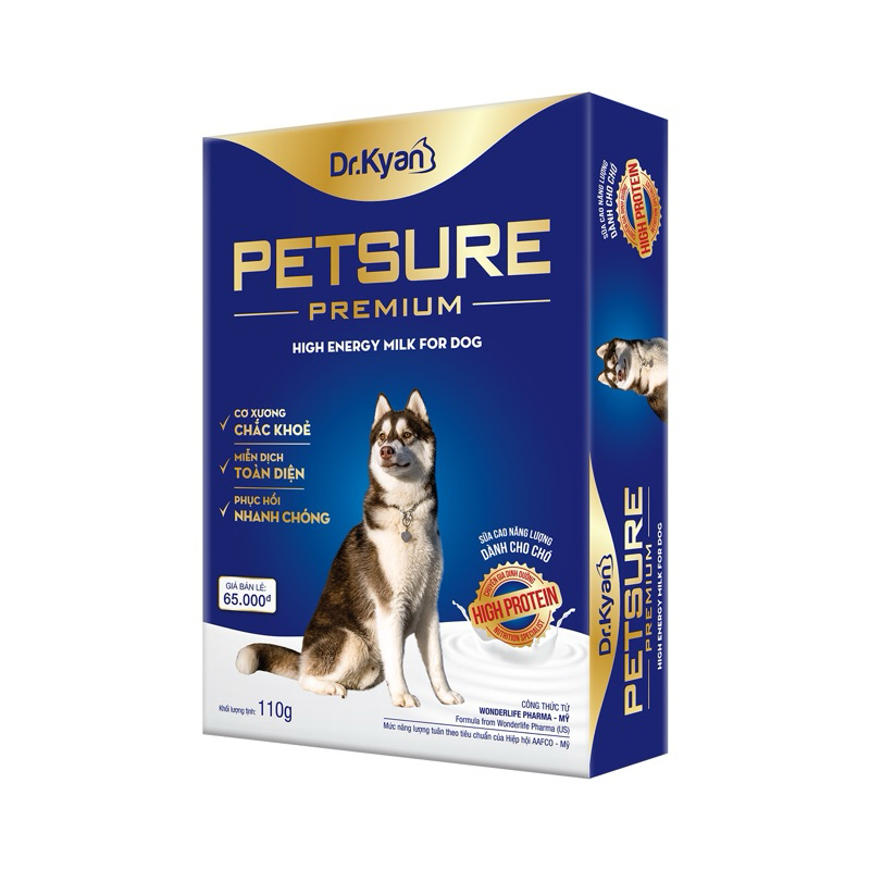 Sữa bột Petsure cho chó High energy Milk For dog Dr Kyan