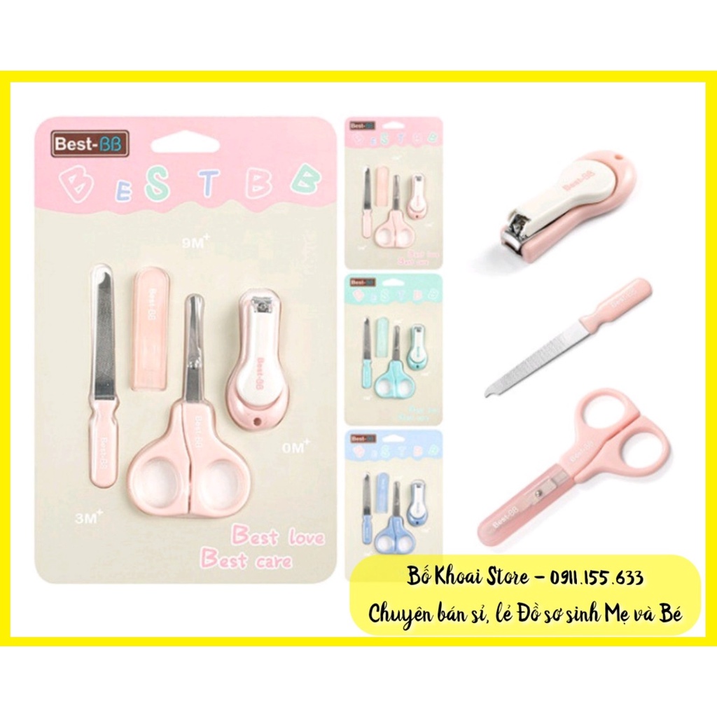 Vỉ bấm móng tay BEST BB - Bộ cắt móng tay 3 chi tiết cho bé - Bố Khoai Store