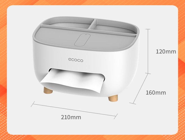 Hộp đựng khăn giấy, remote, điện thoại để bàn Ecoco cao cấp, kệ lưu trữ đồ dùng đa năng siêu tiện dụng