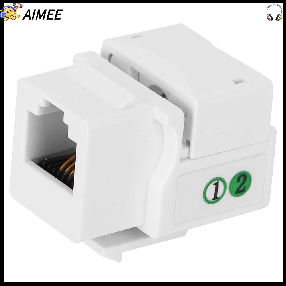 AIMEE 5Pcs Mèo 3 Mô-đun giọng nói điện thoại ABS RJ11-90 ° Mô-đun thông tin Thành phần dây điện có bọc bụi Mô-đun mạng Hệ thống điện thoại