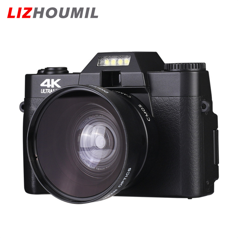 LIZHOUMIL Professional WiFi Digital Camera 4K Camcorder 3.0 180° Flip Screen & Built-in Battery Selfile Digital Webcam For Beginners Travel ราคา 4,457 บาท*ส่งฟรี