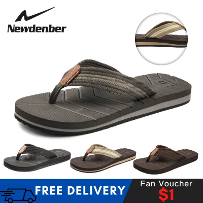 Newdenber Summer Men Flip Flops Slippers Non-Slip Outdoor Beach Slides Plus Size