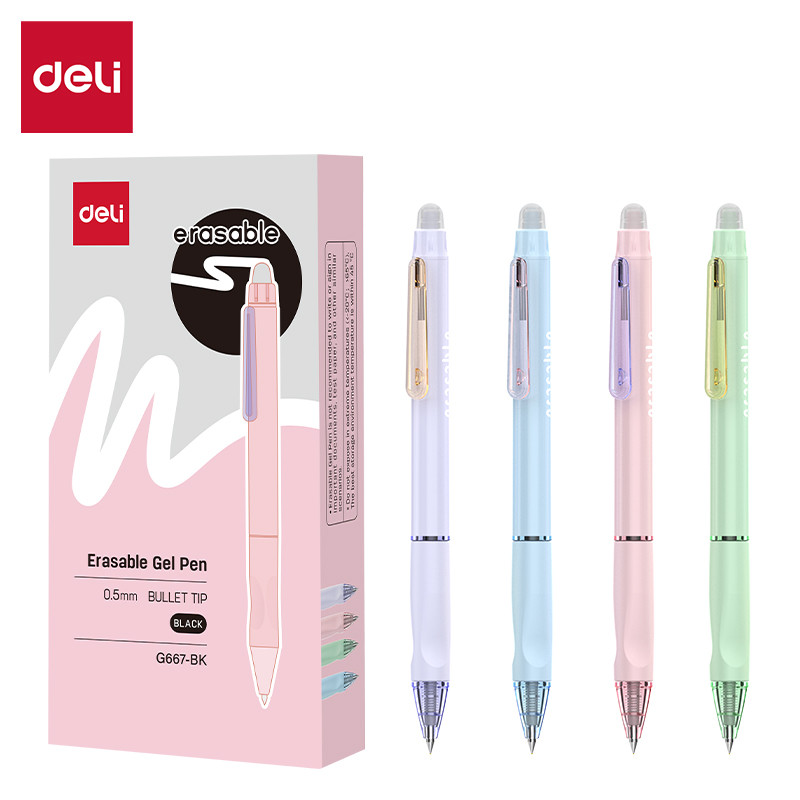 Deli Press Erasable Gel Pen 0.5mm Bullet Tip 1pc EG667