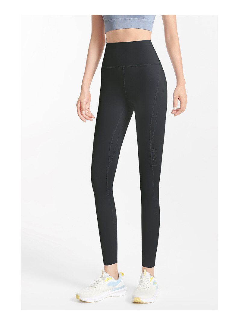 Pantaloni da yoga in lycra da donna color cammello e leggings da palestra senza cuciture