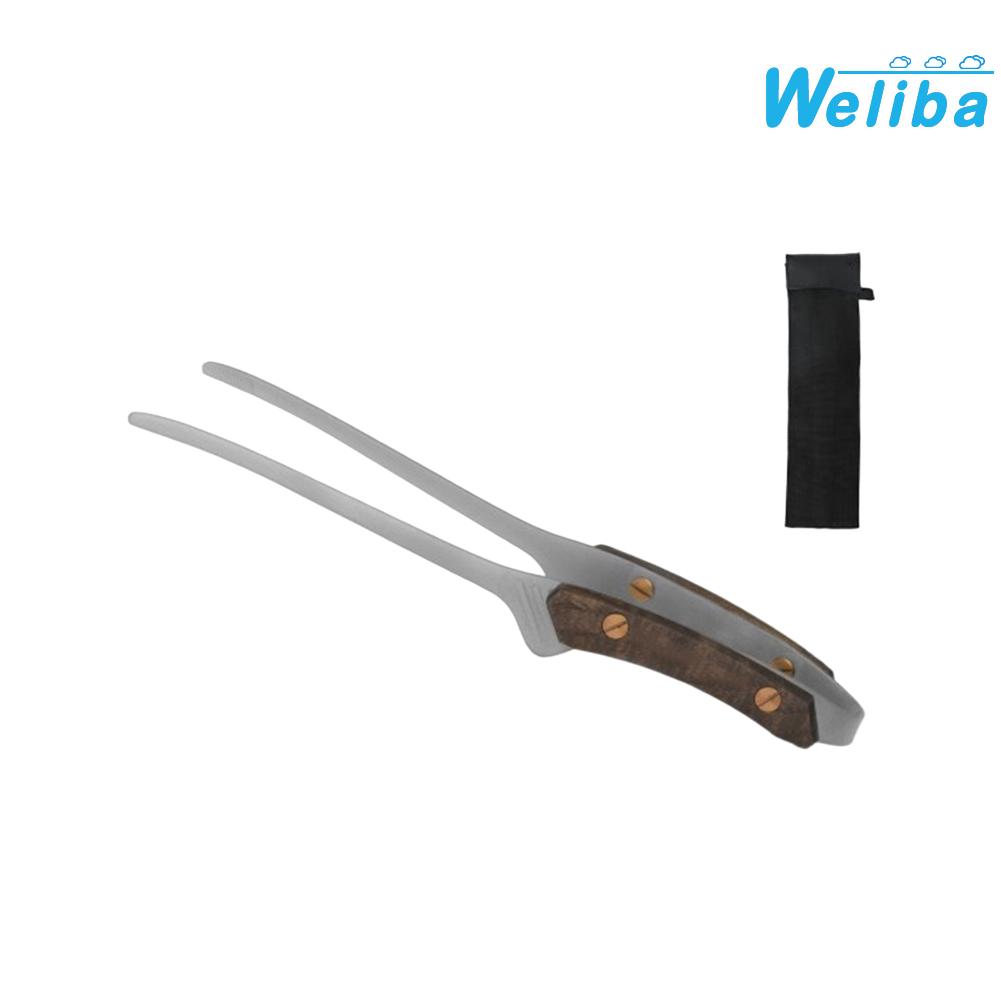 【Weliba】 304 Stainless Steel Barbecue Clip 24cm with Storage Bag for Home and Travel [New Hot Sale]
