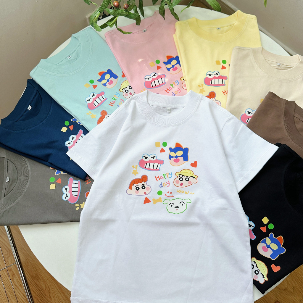 Áo Thun Nữ Baby Tee mẫu Happy day form nhỏ chất vải 100% cotton thoáng mát