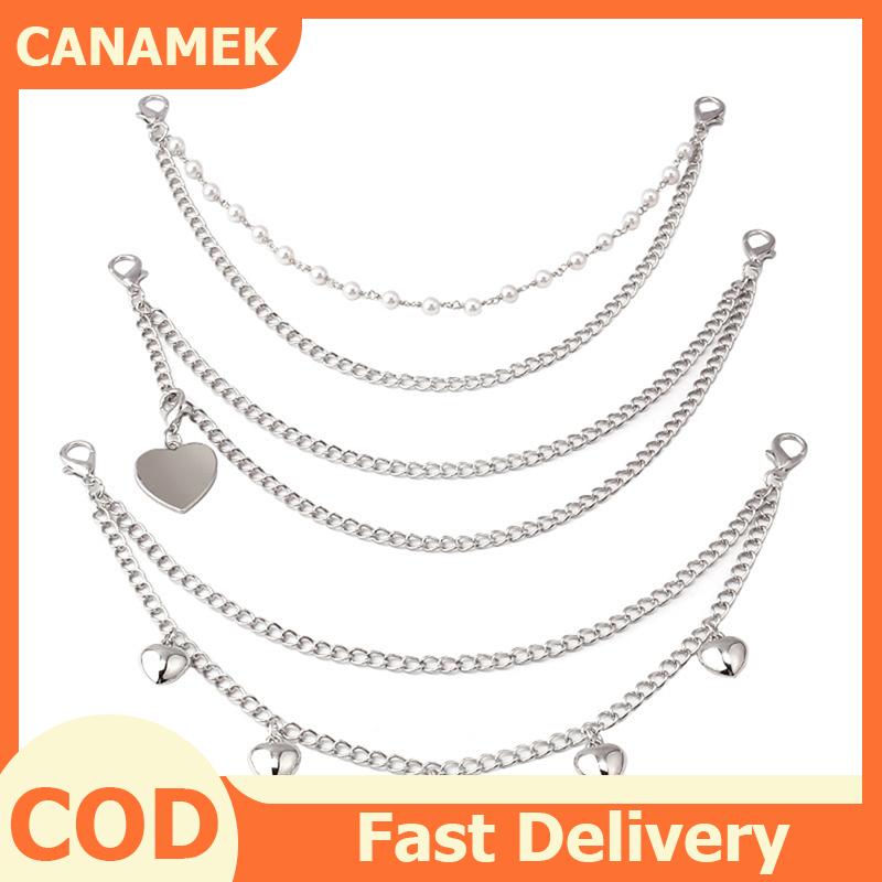 CANAMEK Nhiều Lớp Kim Loại Dây Đeo Chuỗi DIY Cá Tính Bướm Trái Tim Sao Mặt Dây Chuyền Vai Túi Chuỗi Dây Đeo
