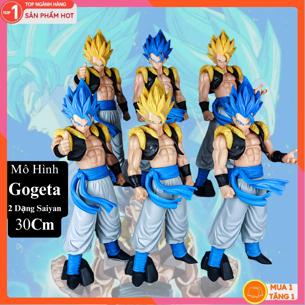 Mô hình gogeta dạng siêu ngầu 30cm mô hình dragon ball cao cấp, figure mô hình anmie 7 viên ngọc rồng songoku