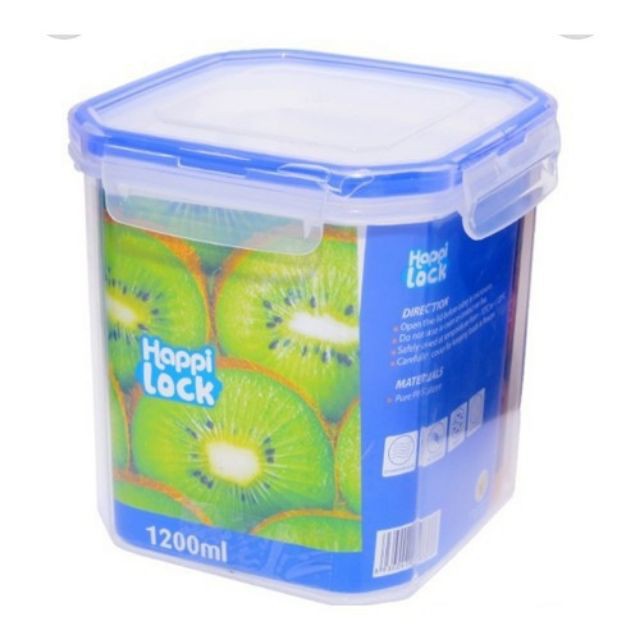 Hộp nhựa đựng thực phẩm happi lock khóa 4 chiều 1200ml