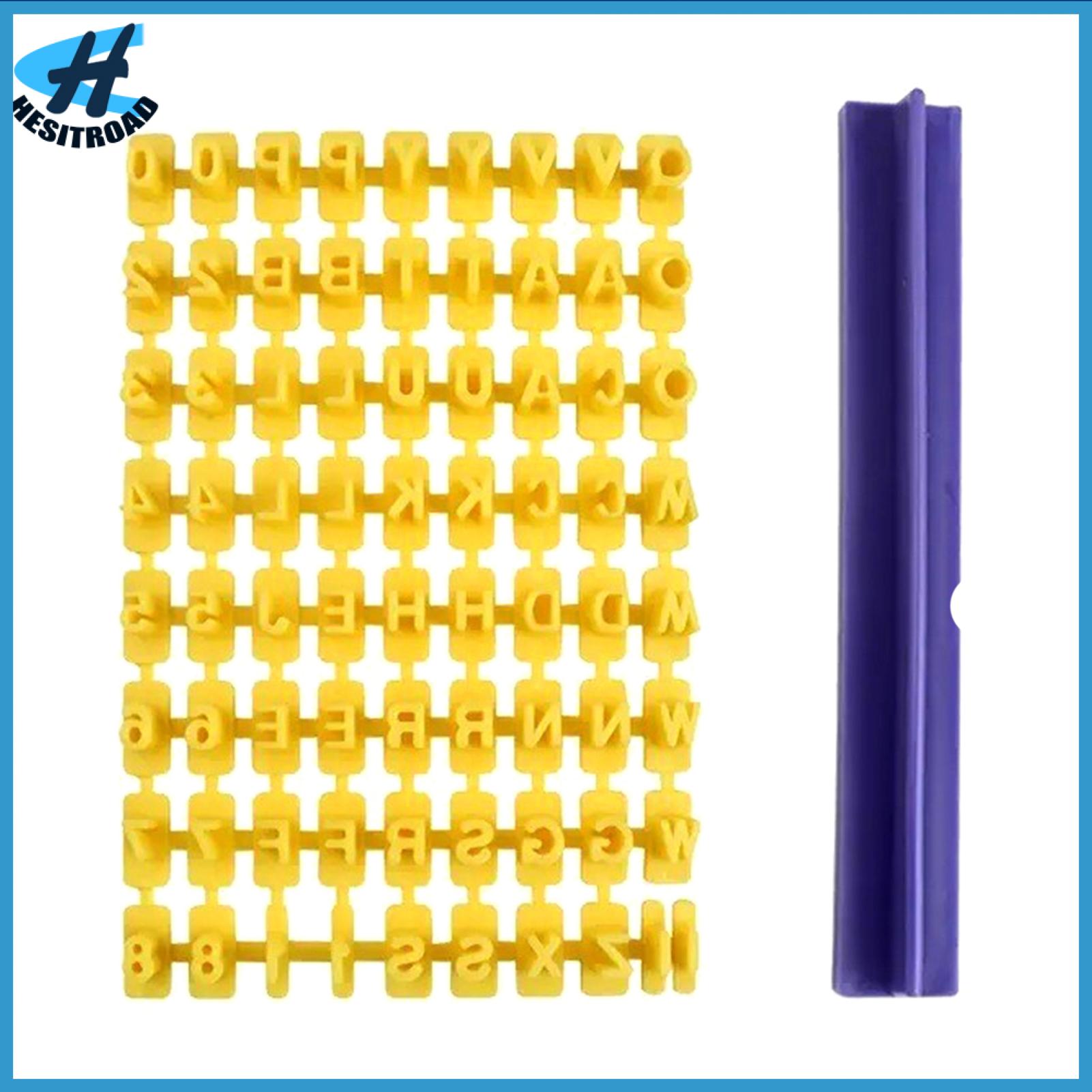 Paebbro Compact Letter Stamp Set Modular Design Letter Stamps Alphabet Clay Stamp Set for Diy Baking Crafting – 26 Letters Numbers Symbols Embosser Stamps for Cookies Fondant Pottery – for Crafters