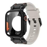 GEEKTHINK Silicone Strap+Case for iWatch Band 44mm 45mm 46mm Cover TPU band For IWatch Series 10 9 8 7 6 SE2/SE 5 4  Change To Ultra 2