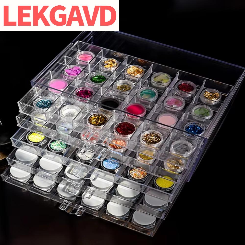 LEKGAVD พลาสติก กล่องเก็บเครื่องประดับ 120 ช่อง รูปแบบลิ้นชัก กล่องคัดแยกเครื่องประดับ ความจุขนาดใหญ่ ป้องกันฝุ่น กล่องจัดระเบียบโปร่งใส โต๊ะเครื่องแป้ง ราคา 228 บาท*ส่งฟรี