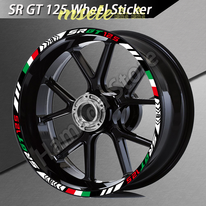 [msele] Motorcycle Wheel Rim Sticker Reflective Hub Stripe Tape Accessories Waterproof Decal For Aprilia SRGT125 SR GT 125 2021 or 2023