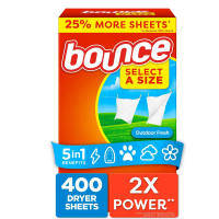 Bounce Select a Size Fabric Softener Dryer Sheets Outdoor Fresh 400 ct.