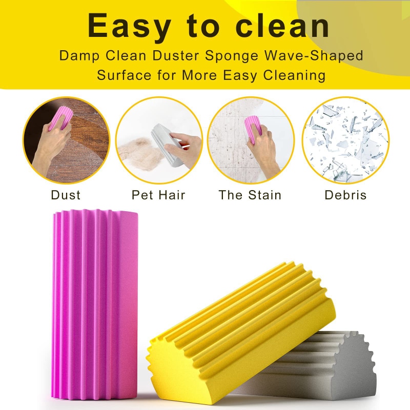 [ZIEMS] Damp Clean Duster Sponge Humedo Duster Reusable Household Wet Cleaning Duster For Blinds Glass Baseboards Railings Mirror Window