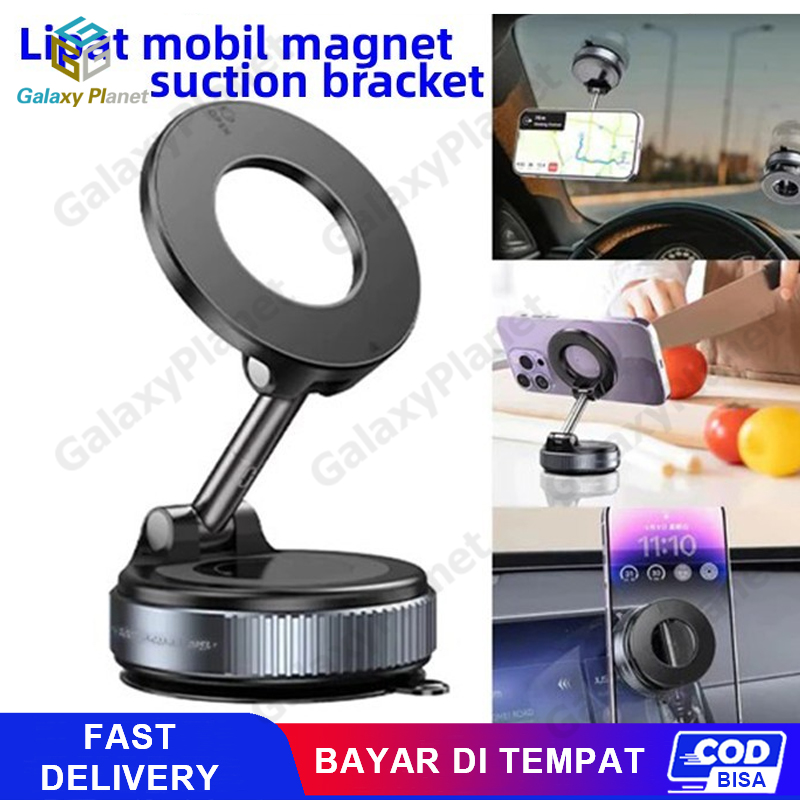 Magnetic Car Phone Holder Mini Car Phone Holder Smartphone Phone Holder Magnetic Vacuum Suction Car Dashboard Car Phone Holder Universal 360 Degree Rotation Foldable Easy to Attach to Car Motorcycle Portable Vacuum Suction Bracket Black White Harga 26,820 rupiah*Gratis Ongkir