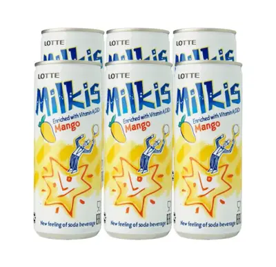 LOTTE Milkis Mango Soda - Pack (6 x 250ml)